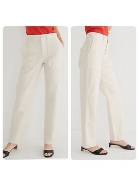 J.CREW Garment-dyed Cargo Pants Chino Cotton Linen High Rise Relaxed Size 27 27T